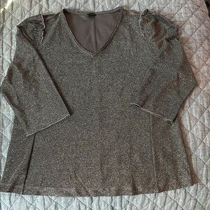 Ann Taylor Shimmering Gray Blouse